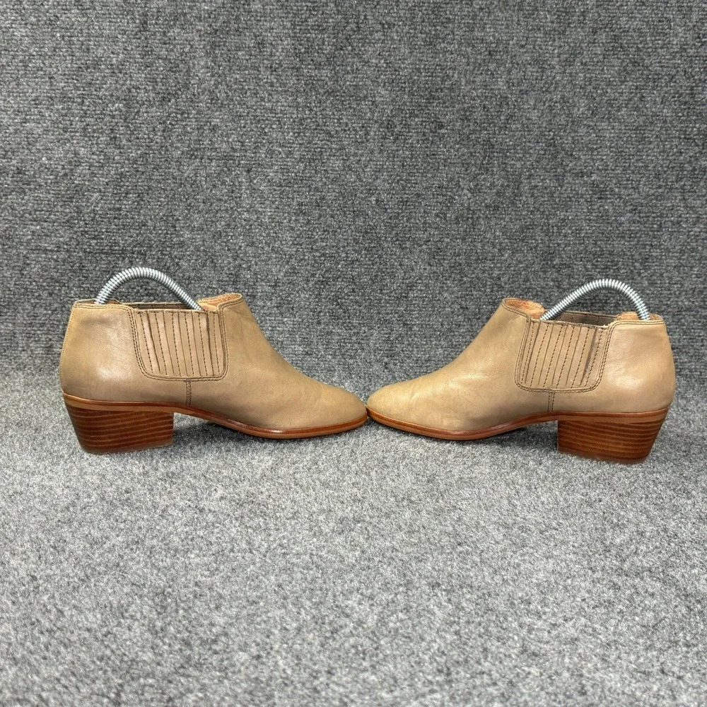 Madewell The Spencer Chelsea Ankle Boots Women's 7.5 Beige Brown Leather Slip On